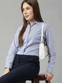 Hancock Sharp Slim Fit Vertical Striped Formal Cotton Shirt