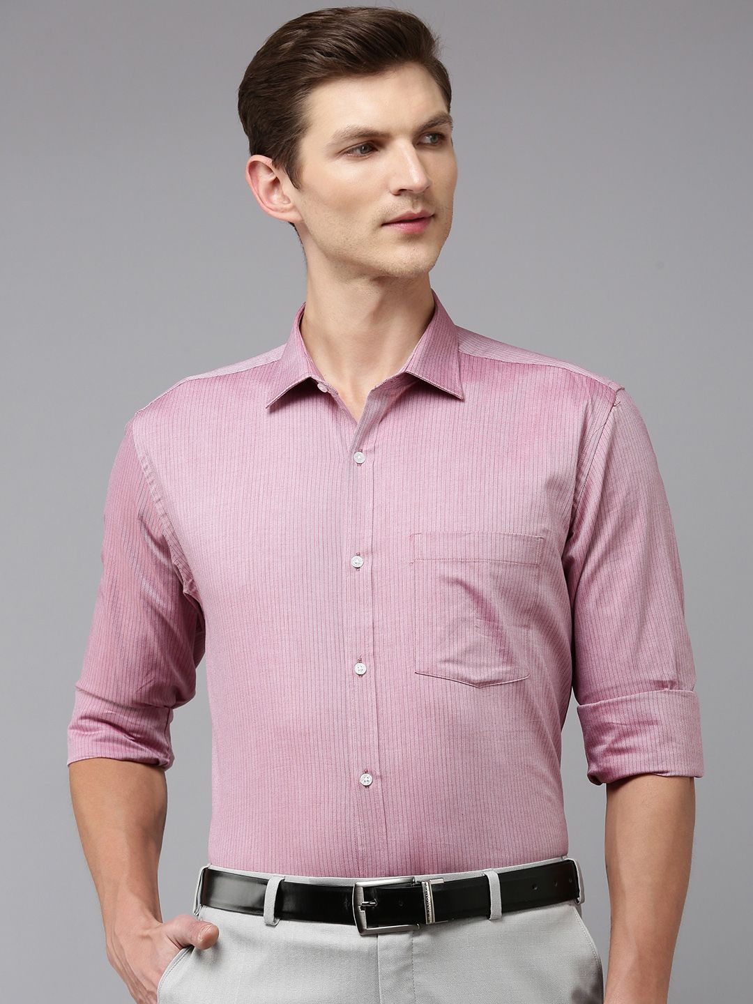 Park Avenue Men Pure Cotton Slim Fit Striped Formal Shirt