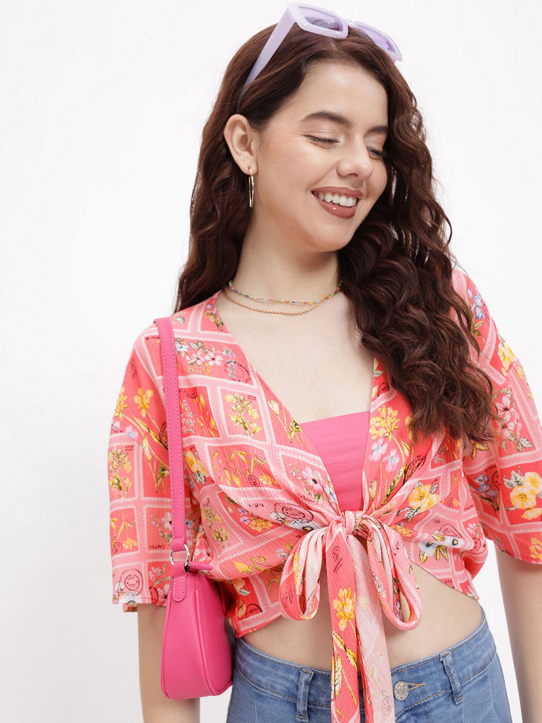 DressBerry Floral Fantasy Knot Top With Bandeau