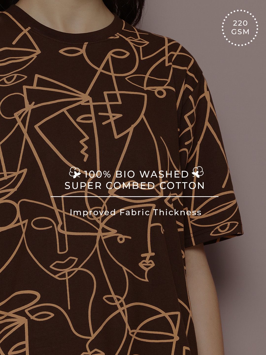 DILLINGER Women's Oversized Crew Neck Printed Tshirt