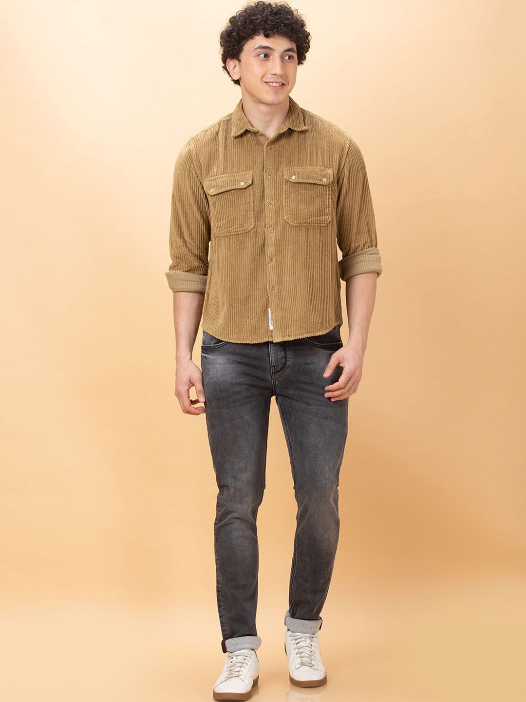 Being Human Men Slim Fit Micro Checks Opaque Striped Casual Shirt