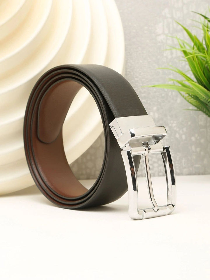 Teakwood Leathers Men Textured Leather Reversible Belt