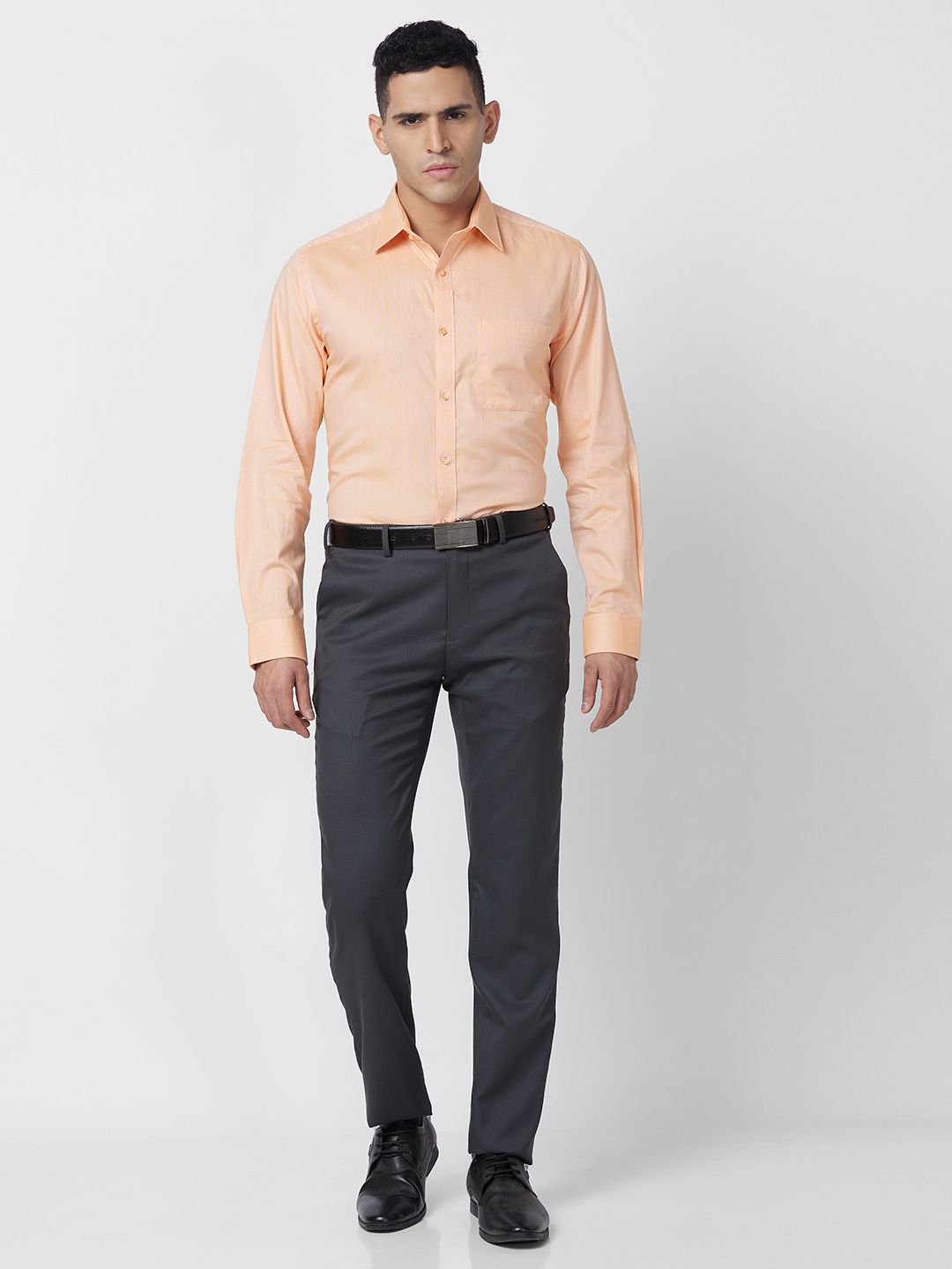 Raymond Self Design Slim Fit Pure Cotton Formal Shirt