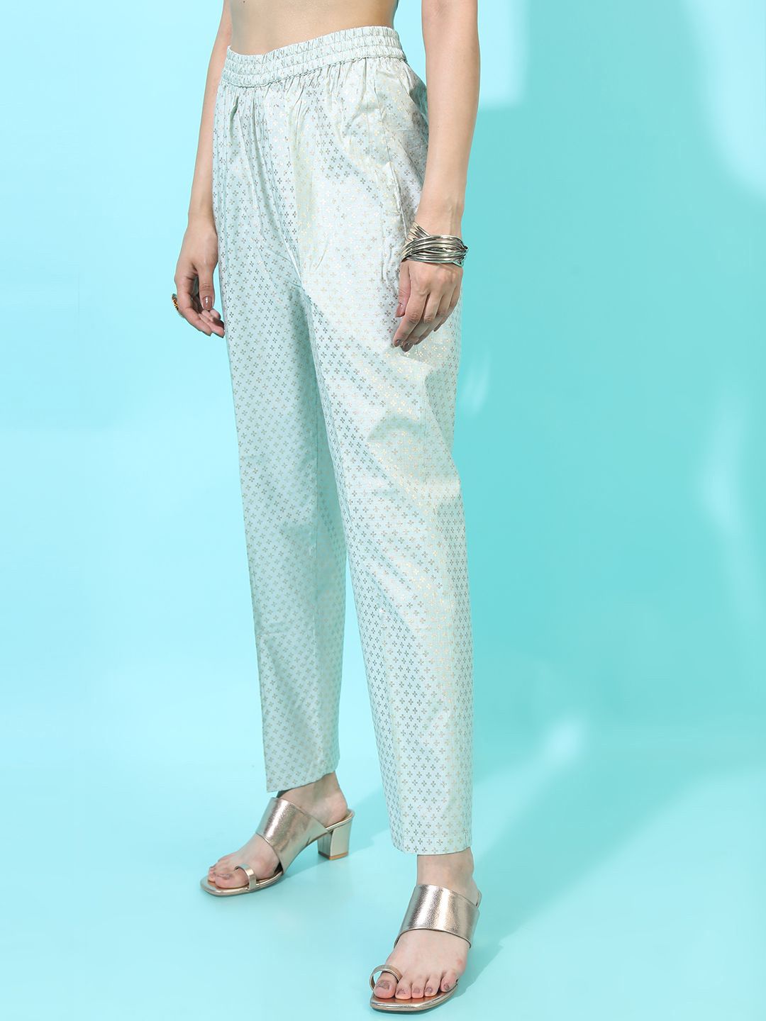 Vishudh Women Ethnic Motifs Printed Casual Regular Trousers