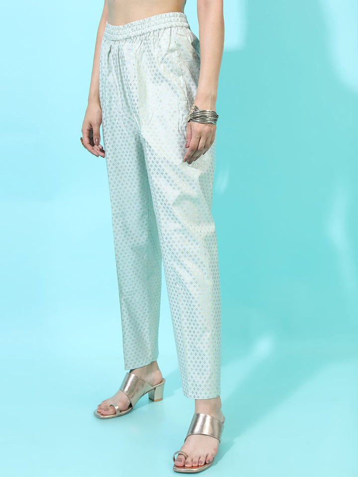Vishudh Women Ethnic Motifs Printed Casual Regular Trousers