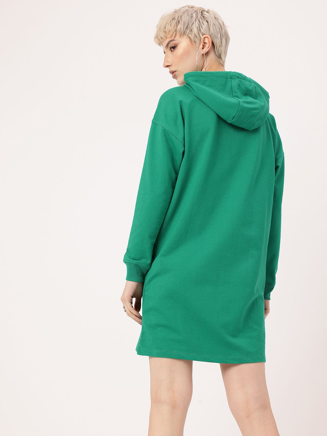 DressBerry Varsity Cool Printed Hooded T-shirt Dress