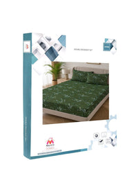 Myntra Elegant Homes Green Floral 300 TC King Cadar dengan 2 Sarung Bantal