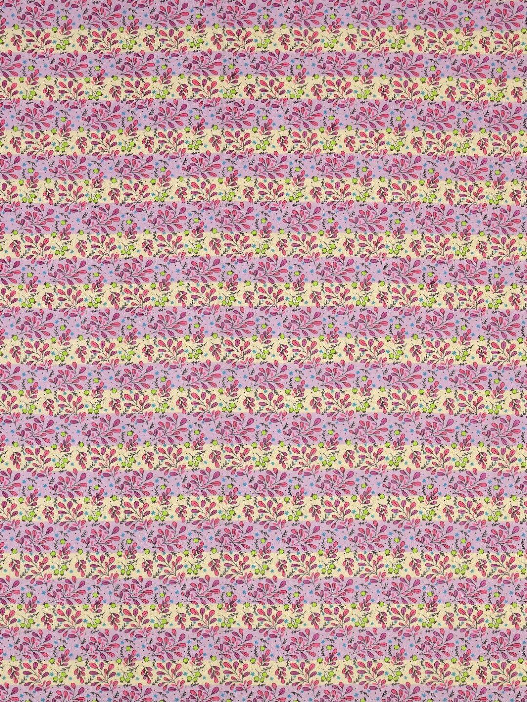 BOMBAY DYEING Dream Lover Violet Floral Cotton 104 TC Queen Bedsheet Set 2.54 x 2.24m