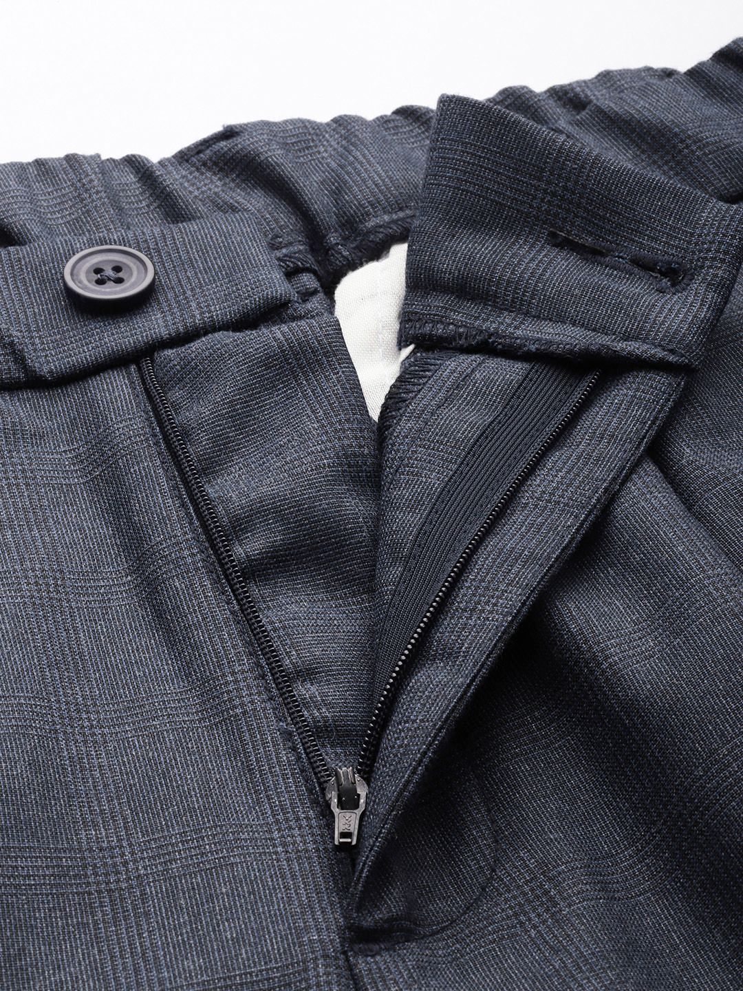 The Indian Garage Co. X Men Relaxed Straight Fit Textured Pleated Formal Trousers