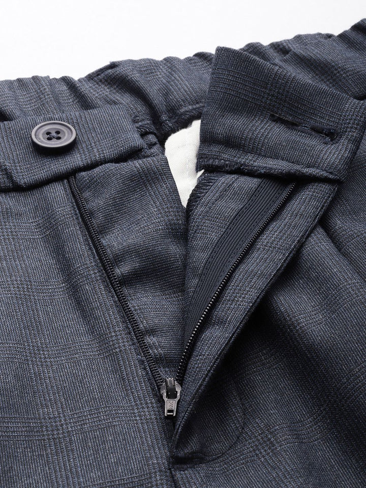 The Indian Garage Co. X Men Relaxed Straight Fit Textured Pleated Formal Trousers