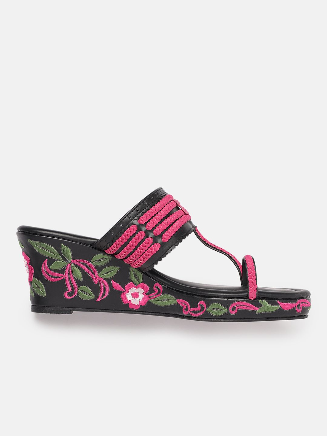 House of Pataudi Floral Embroidered Wedges