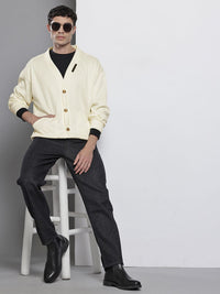 The Indian Garage Co Self Design Drop-Shoulder Open-Front Sweatshirt