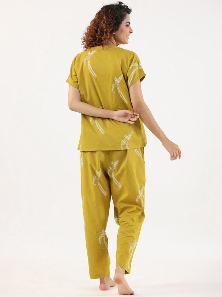 SANSKRUTIHOMES Graphic Printed Pure Cotton Night suit