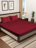 Myntra Elegant Homes Red 300 TC King Woolen Bedsheet with 2 Pillow Covers-250X225 cm