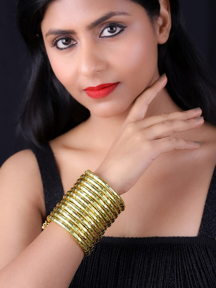 PANASH Gold-Plated Spiral Bracelet Bangles
