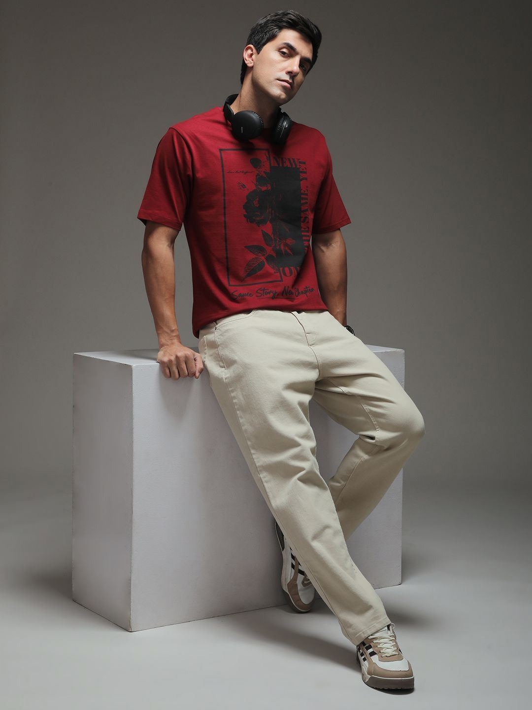 Difference of Opinion Men Graphic Printed Round Neck Cotton T-shirt