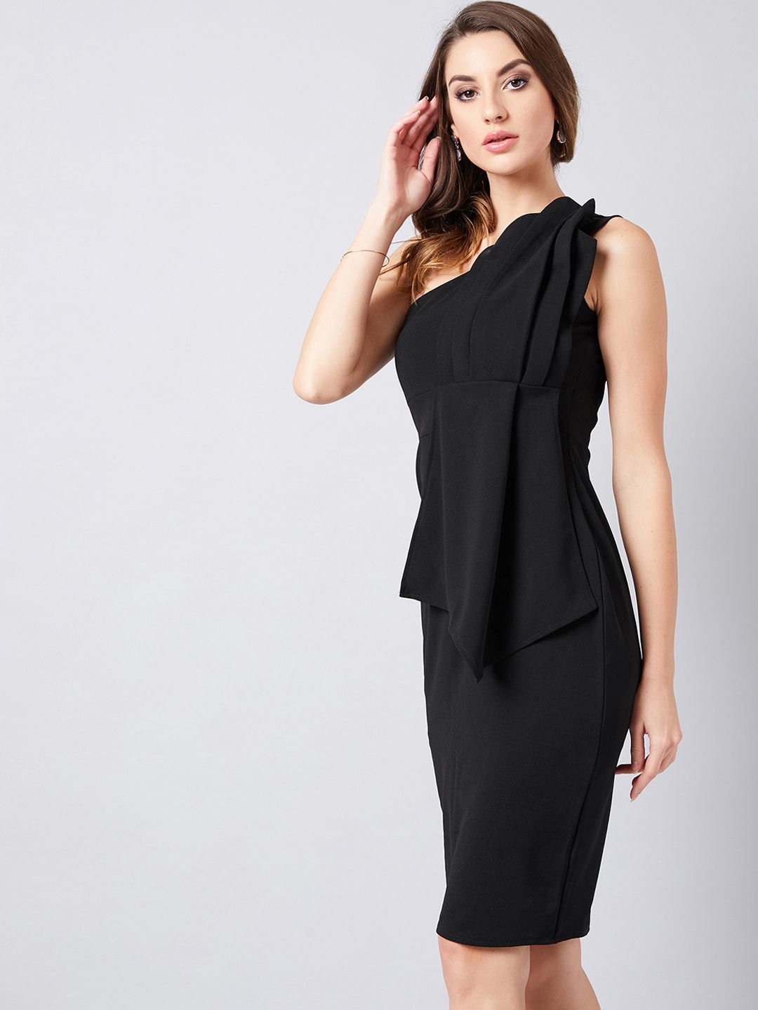 Athena Women Black Solid Sheath Dress