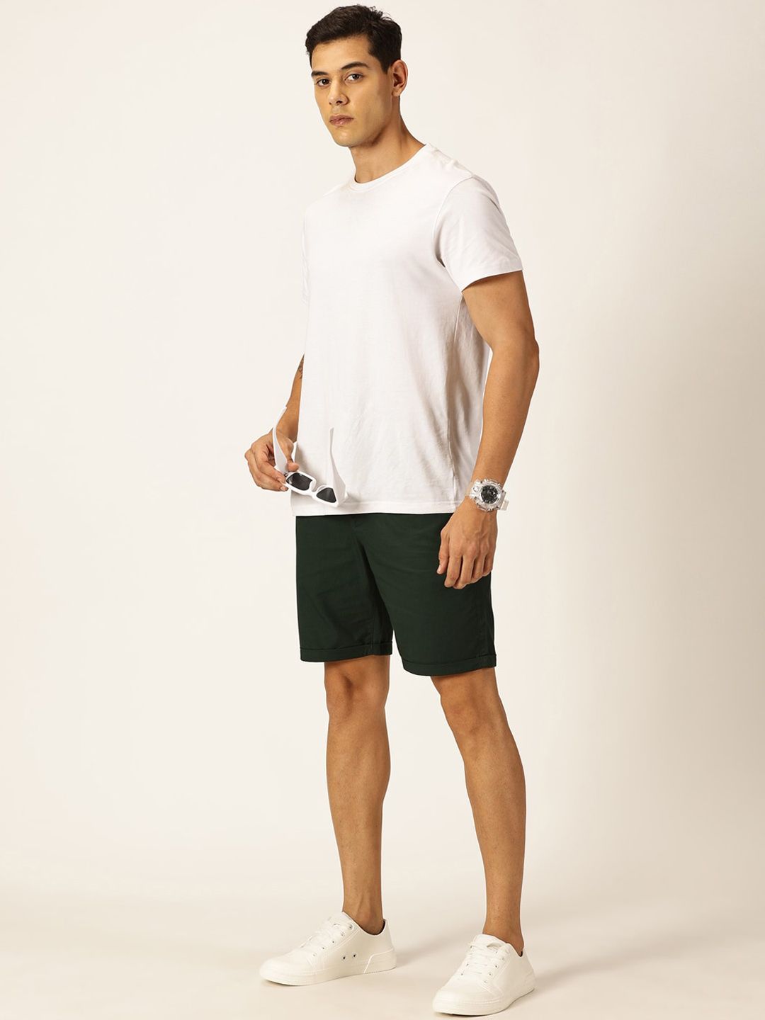 Thomas Scott Men Mid-Rise Pure Cotton Chino Shorts