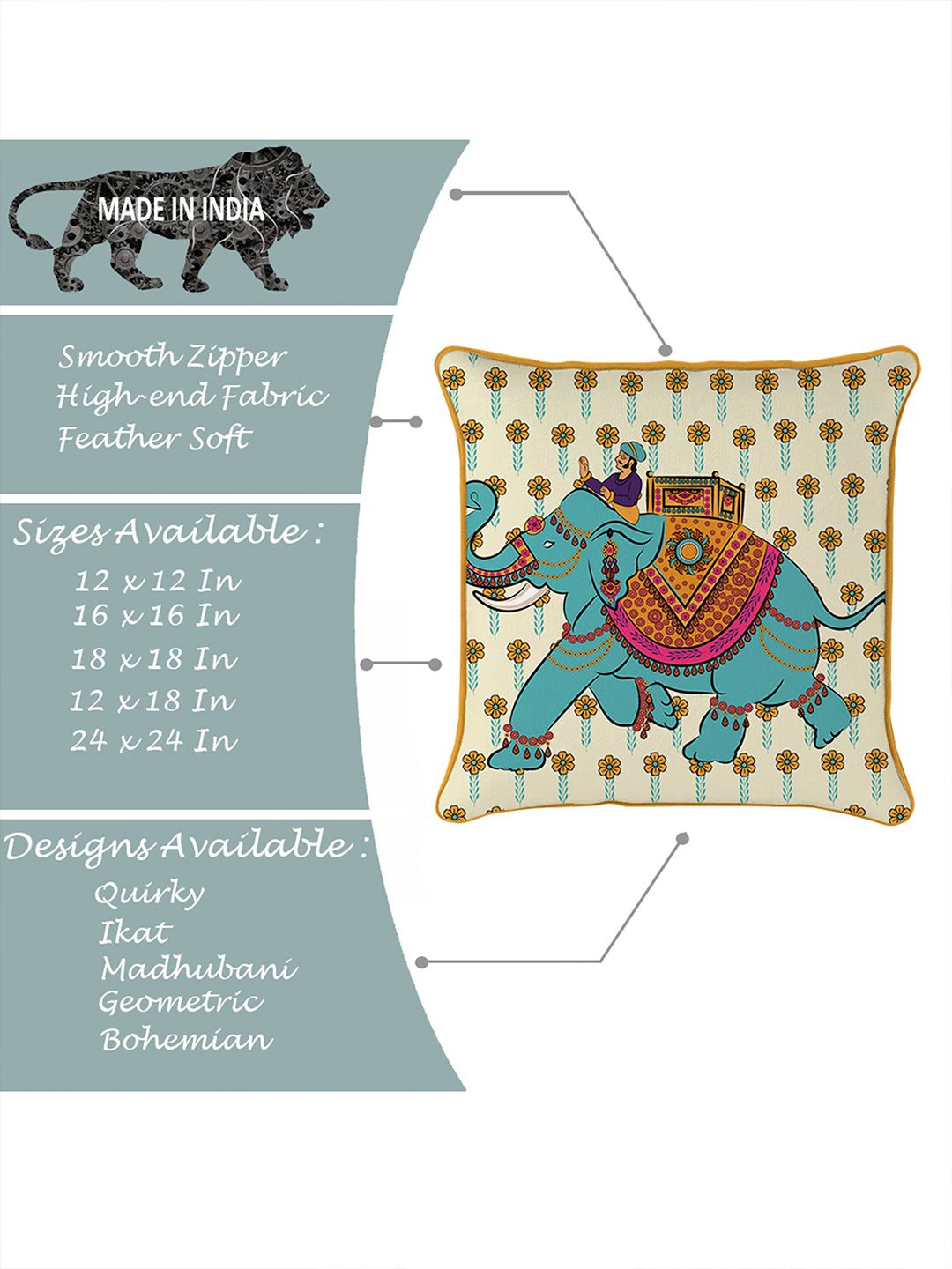 STITCHNEST Blue & Cream-Coloured Set of 5 Floral Velvet Square Cushion Covers