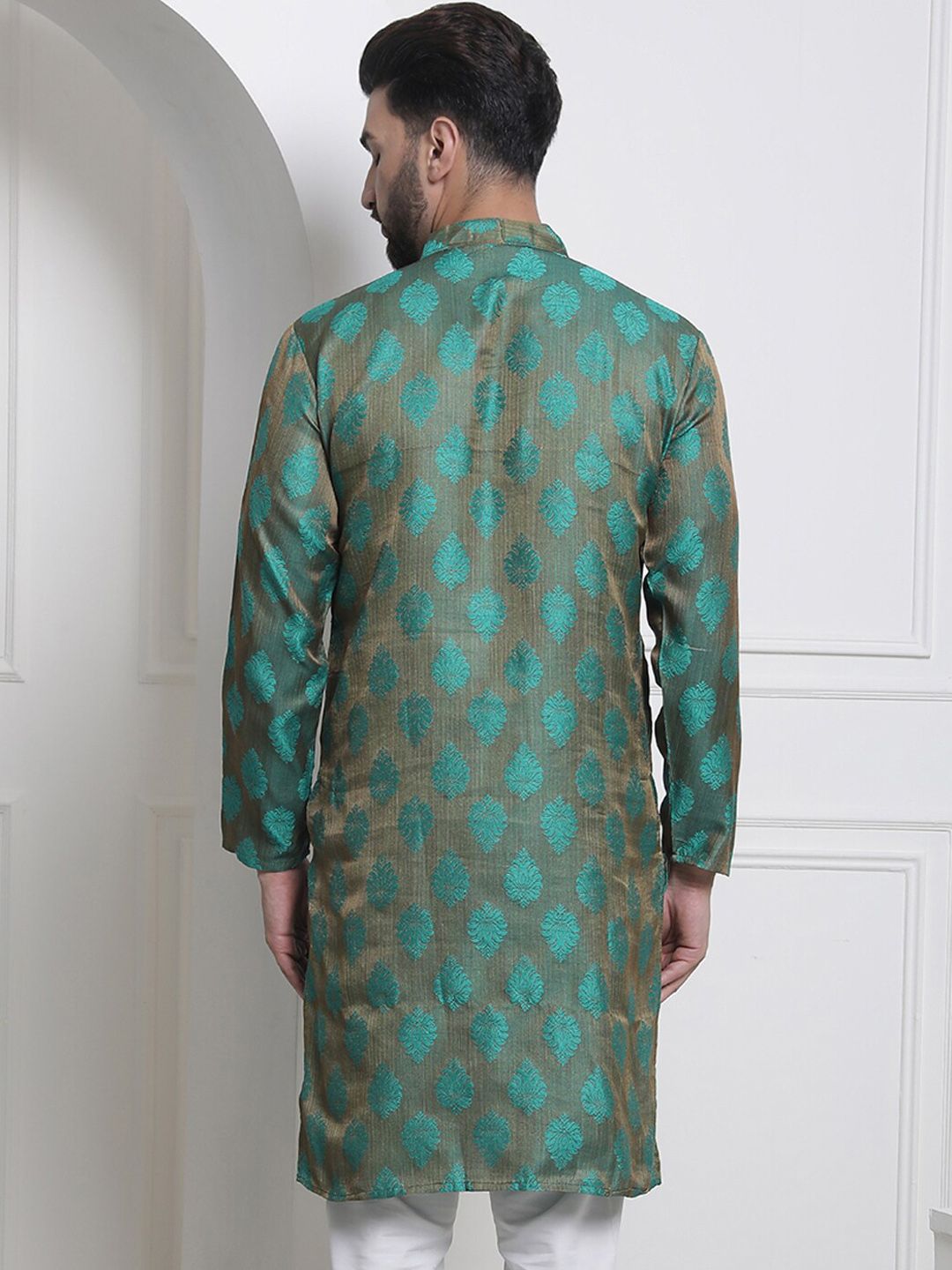 SOJANYA Motif Etnik Rekaan Tenun Angrakha Kurta Lurus