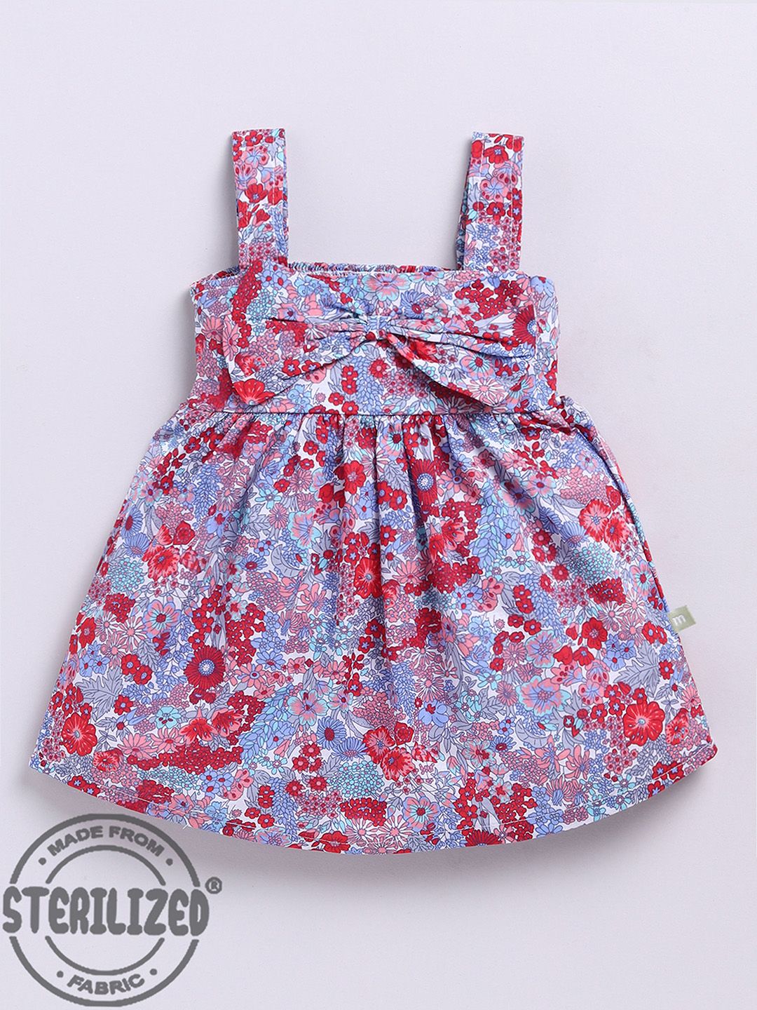 Moms Love Infant Girls Cotton Floral Print Fit & Flare Dress