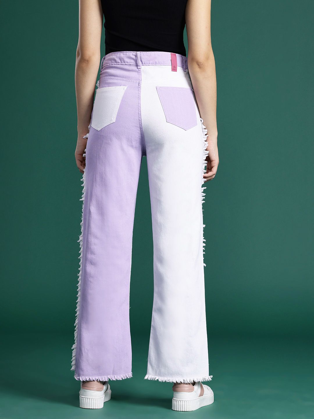 DressBerry Women Straight Fit Colourblocked Stretchable Jeans