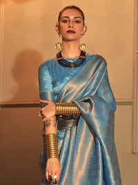 Saree mall Woven Design Zari Silk Blend Kanjeevaram Sarees