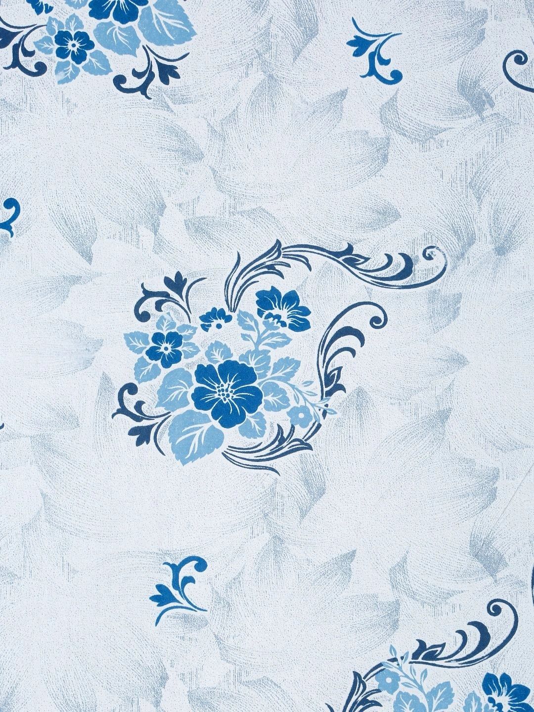 Myntra Elegant Homes Blue & White Floral 400 TC Single Bedsheet with 1 Pillow Covers