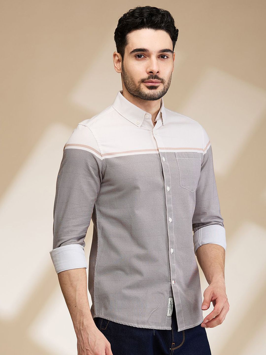 Being Human Men Slim Fit Horizontal Stripes Opaque Striped Casual Shirt