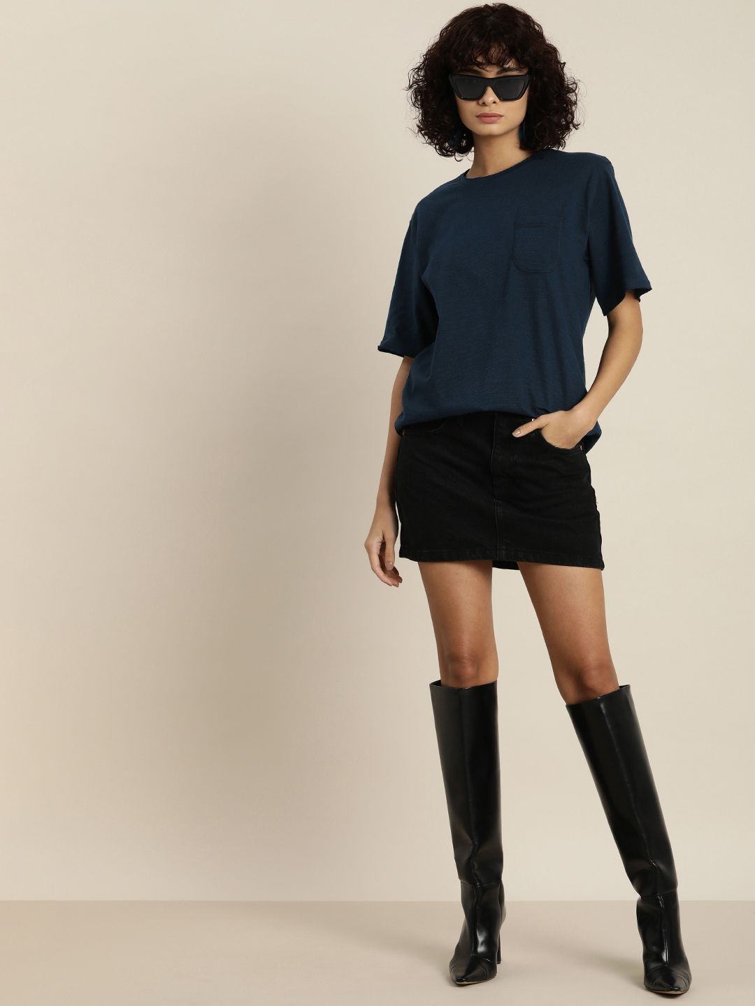 DILLINGER Women Honeycomb Structure Oversized Tshirt