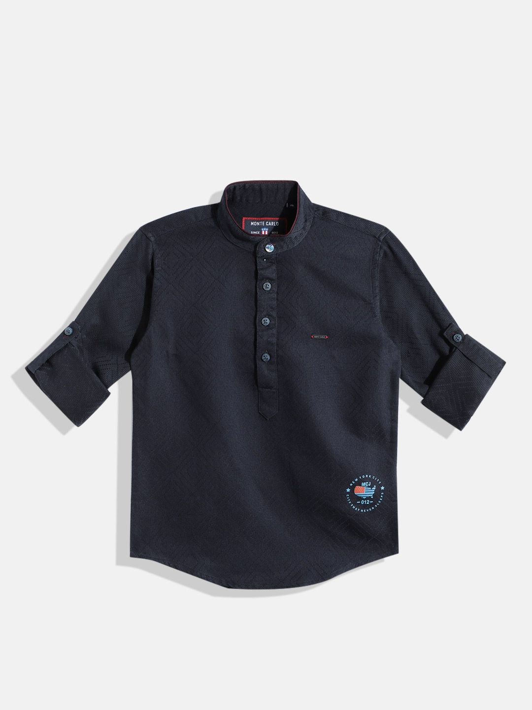 Monte Carlo Boys Band Collar Smart Fit Shirt