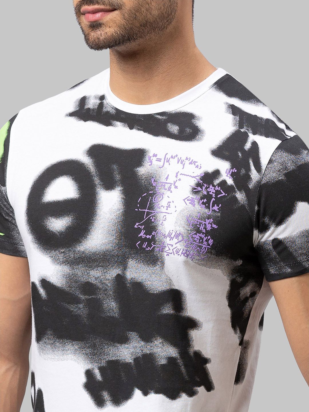 Being Human Men White Typography Printed Cotton T-shirt