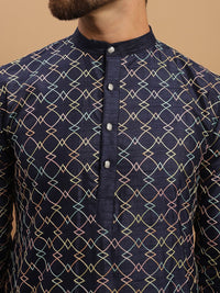 SOJANYA Geometric Embroidered Regular Kurta with Churidar & Embroidered Nehru Jacket