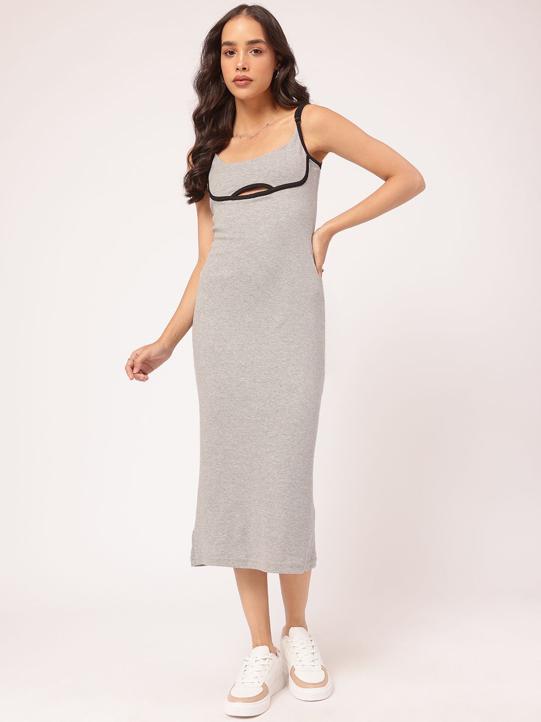 DressBerry Hot Girl Summer Cut-Out Knit Midi Dress