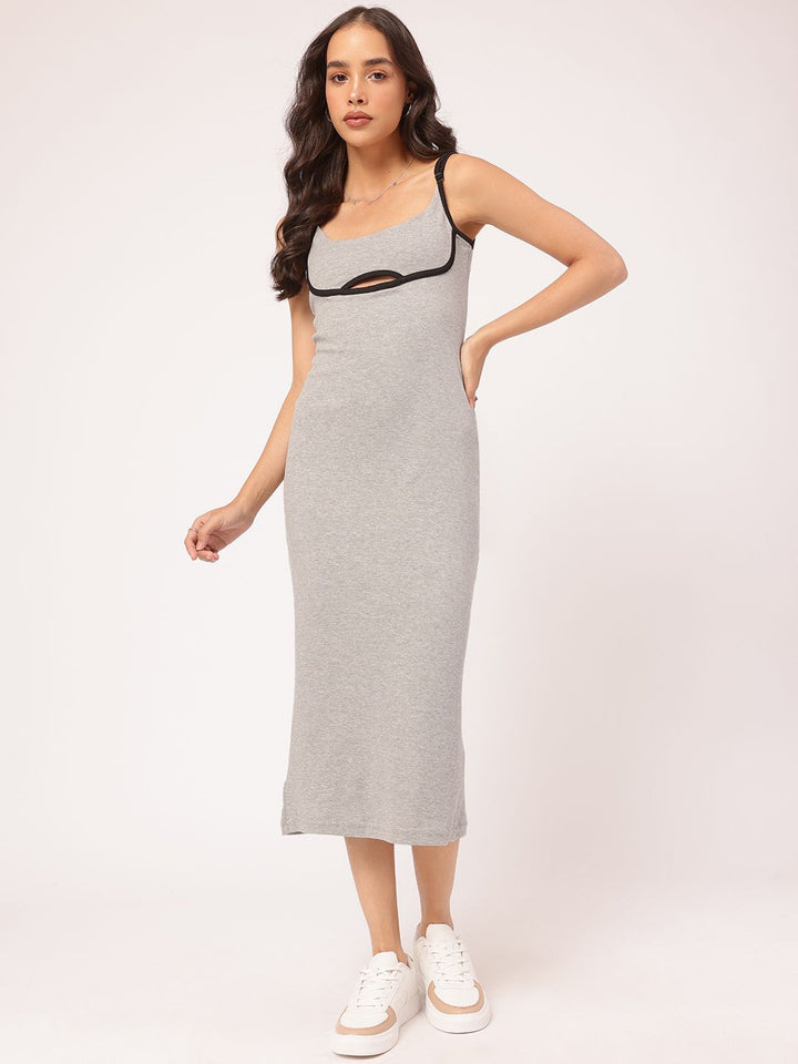DressBerry Hot Girl Summer Cut-Out Knit Midi Dress