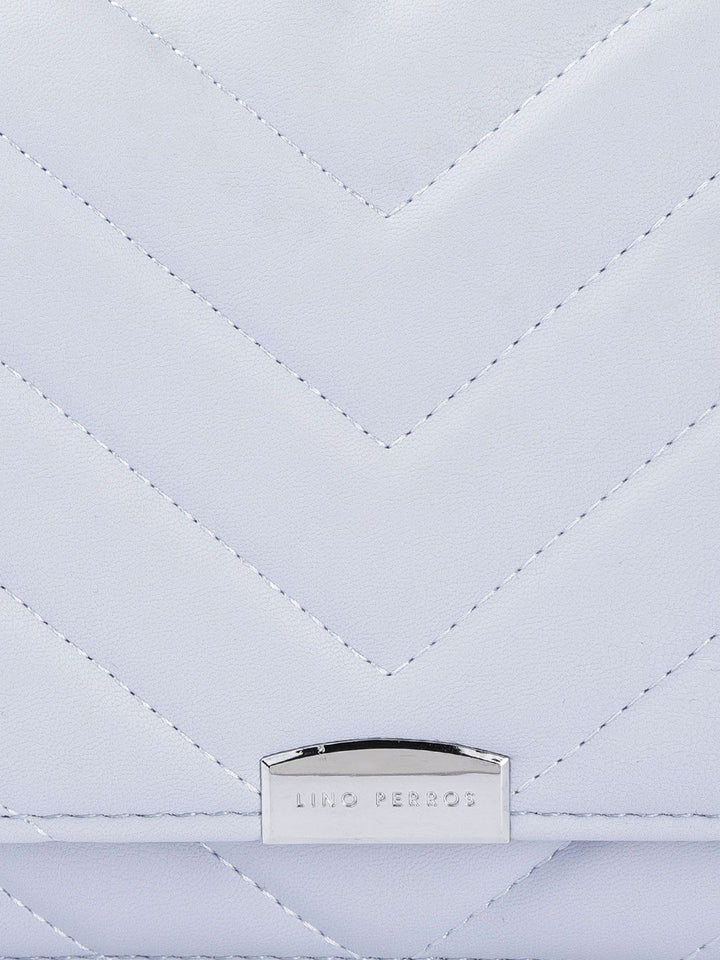 Lino Perros Women Blue Quilted Structured Shoulder Bag