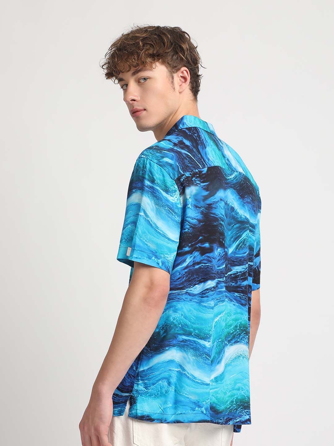 THE BEAR HOUSE Slim Fit Abstract Printed Casual Shirt