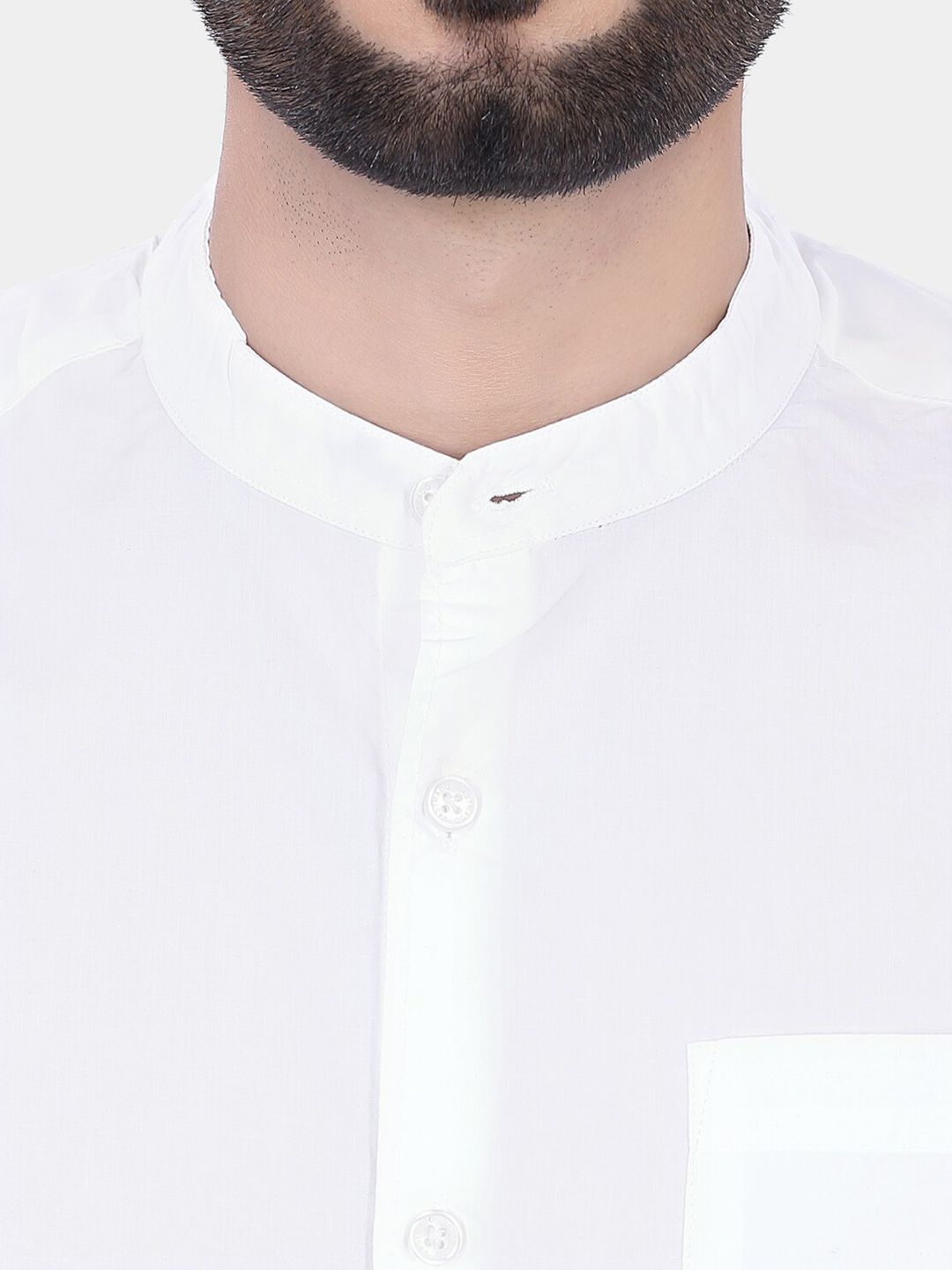 VASTRADO Classic Mandarin Collar Long Sleeves Slim Fit Casual Shirt