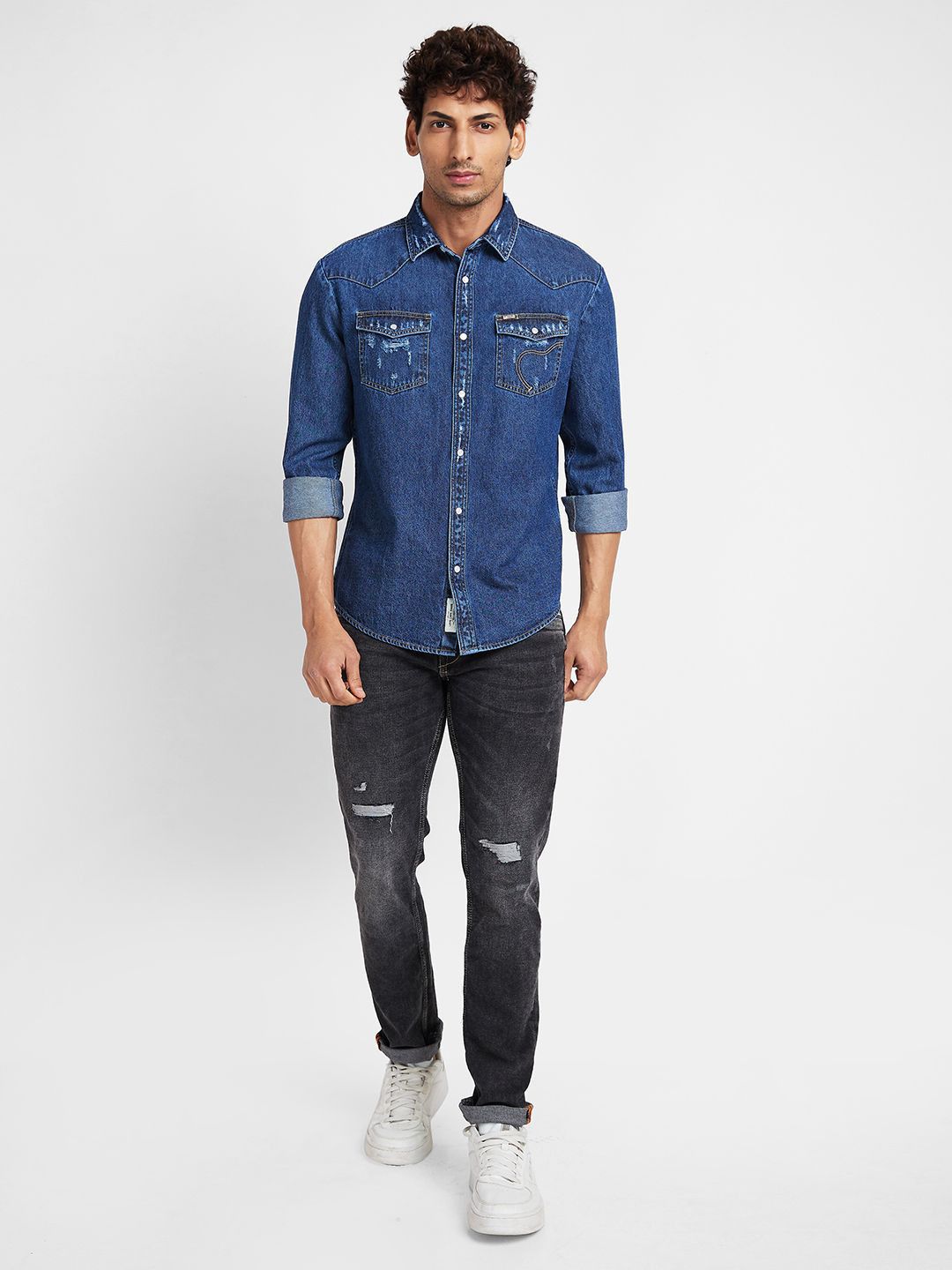 Being Human Men Slim Fit Opaque Faded Casual Shirt