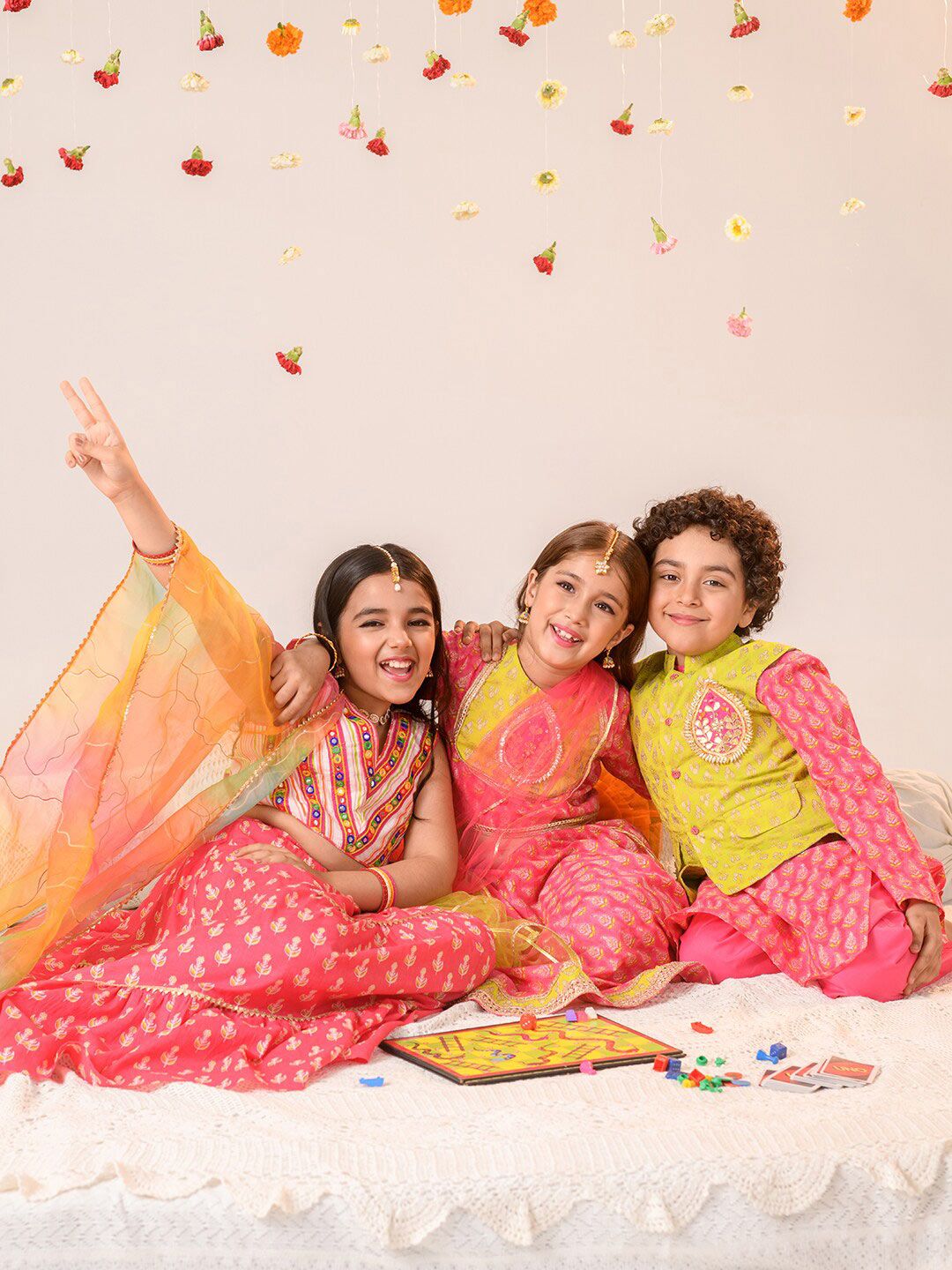 pspeaches Girls Printed Ready to Wear Lehenga Choli With Dupatta