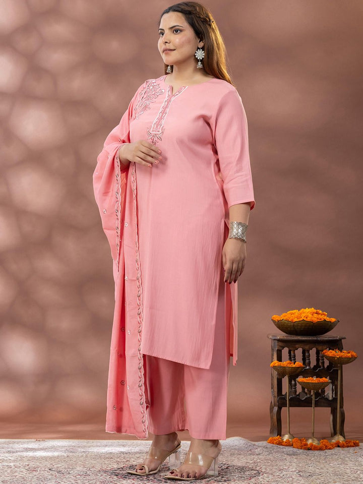 Kurta Sulam Bunga Mamicha Dengan Palazzos & Dupatta