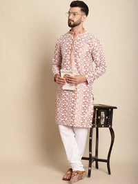 Anouk Floral Embroidered Band Collar Regular Kurta with Churidar