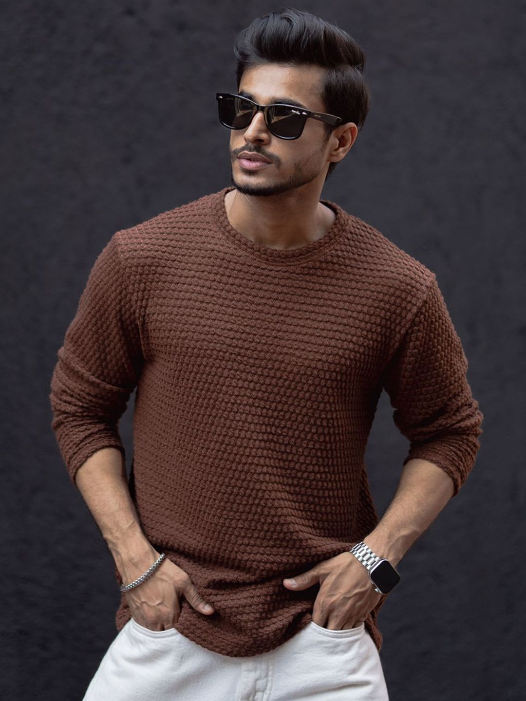 Powerlook Men Solid Round Neck Cotton T-shirt