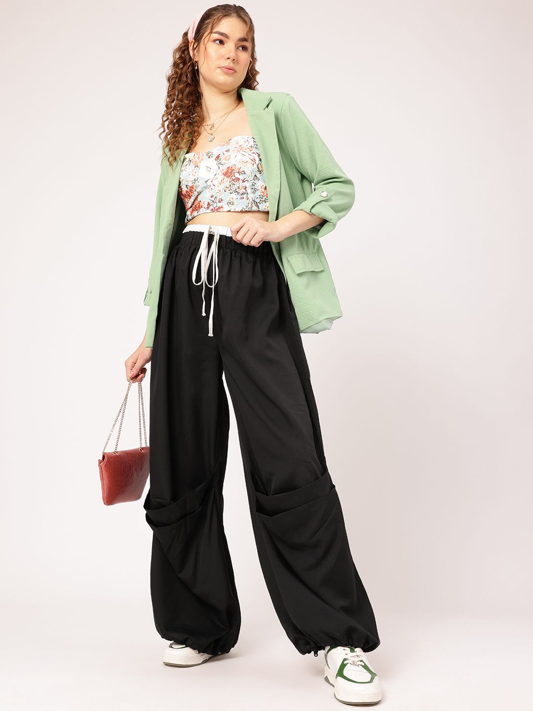 DressBerry Women Street Style Staple Parachute Joggers