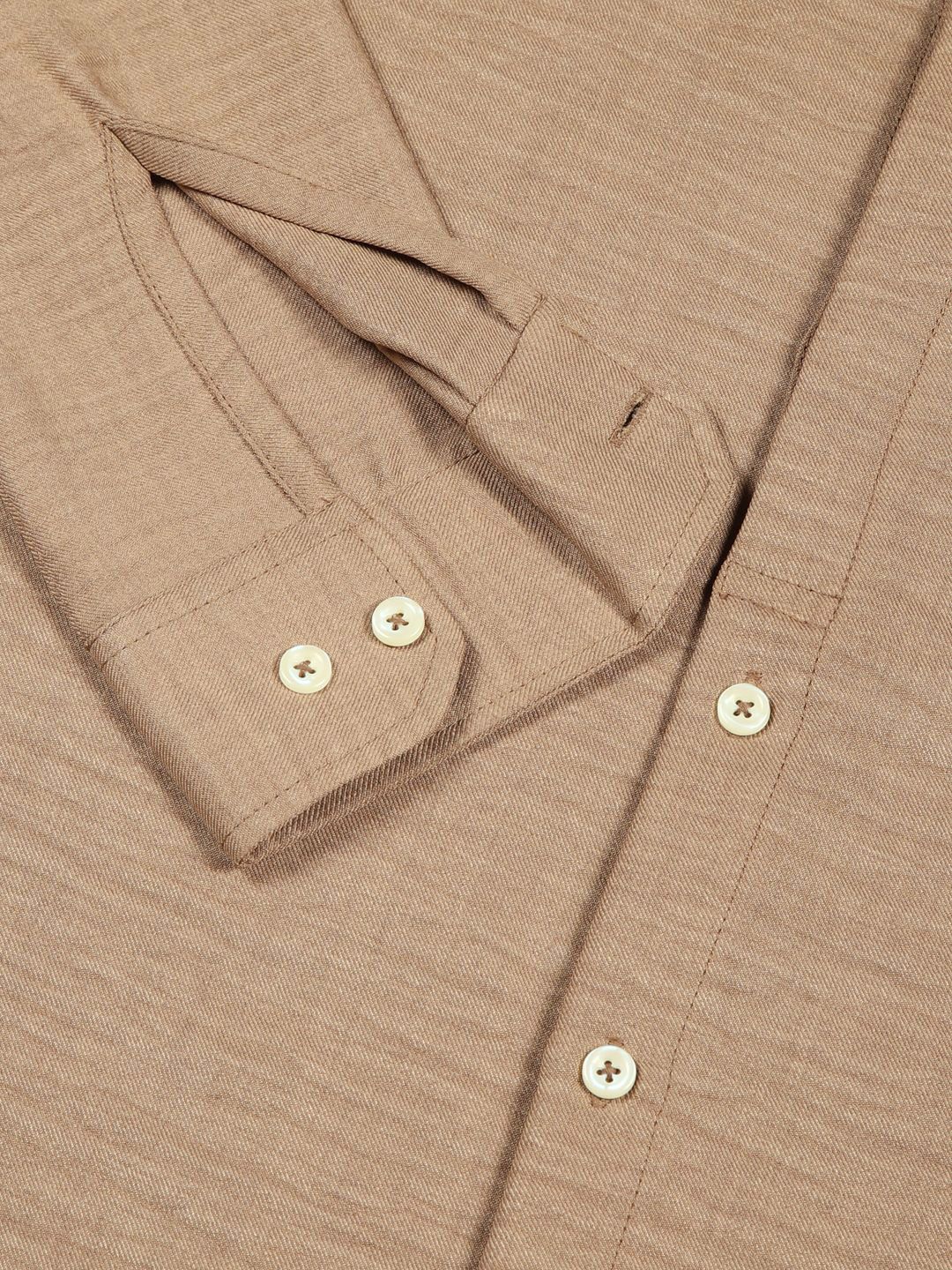 Thomas Scott Men Classic Mandarin Collar Solid Slim Fit Casual Shirt
