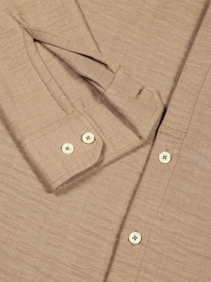 Thomas Scott Men Classic Mandarin Collar Solid Slim Fit Casual Shirt