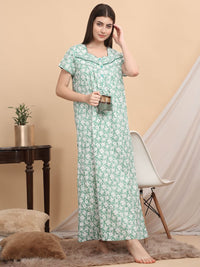 Sweet Dreams Floral Printed Pure Cotton Maxi Nightdress