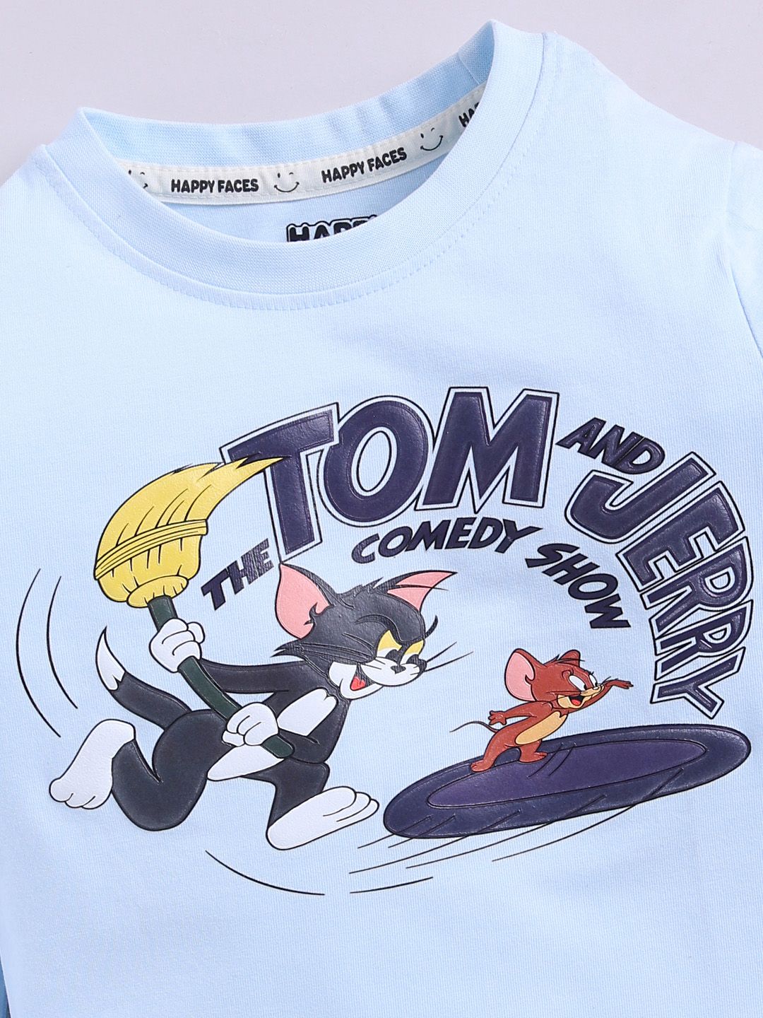 Happy Faces Boys Tom & Jerry Printed Pure Cotton T-shirt