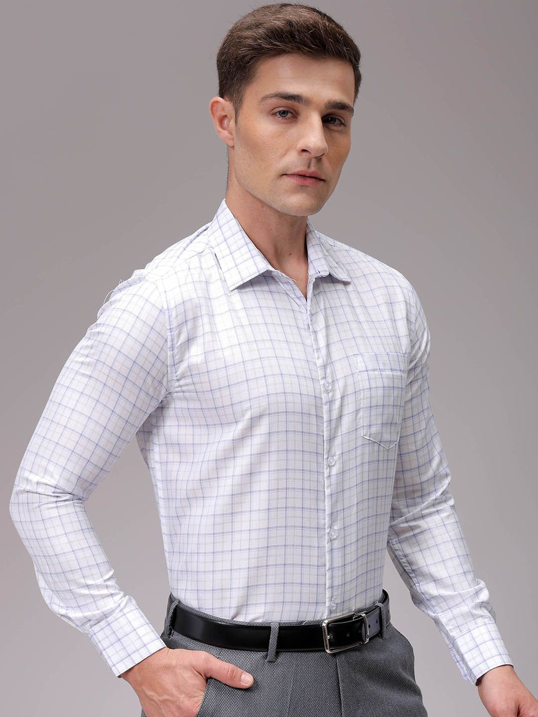 The Indian Garage Co. X Luxe Men Slim Fit Multi Stripes Opaque Striped Formal Shirt