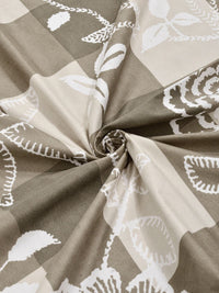 KLOTTHE Beige Floral Printed 300 TC King  Bedsheets